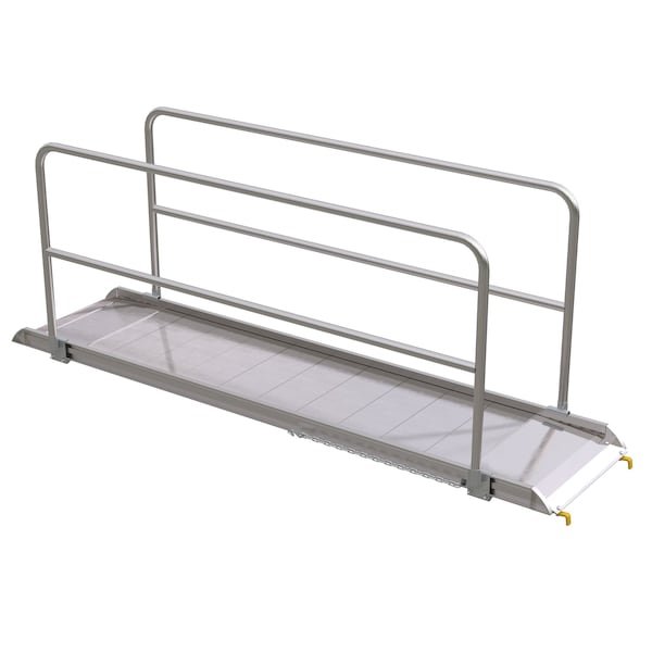 Alum. Walk Ramp w/Rail Hook, 108 x 28"
